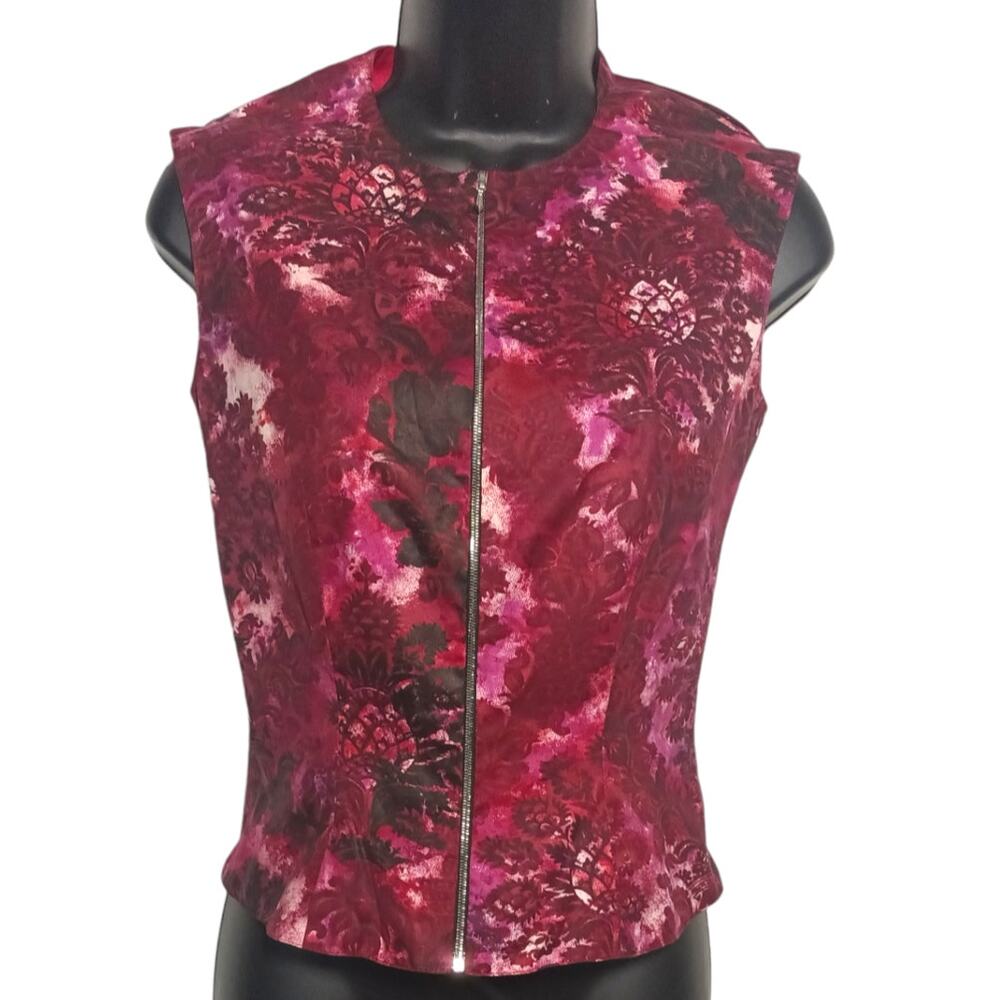 Dries Van Noten Red and Pink Floral Blouse
